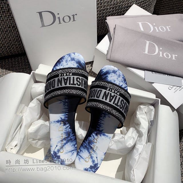 DIOR女鞋 迪奧2021專櫃新款磨砂新大底涼拖 Dior一字型刺繡平拖  naq1495